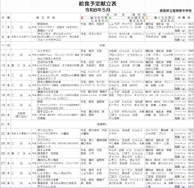 献立表５月 (1)